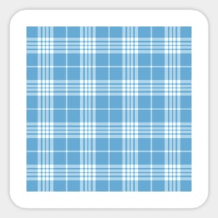 Blue and White Tartan Plaid Pattern Sticker